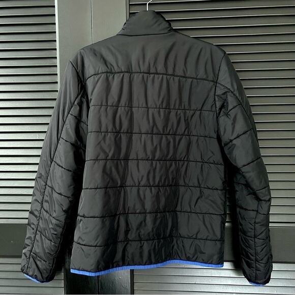 Lands’ End Men’s Black and Blue Zip-Up Puffer Jacket, Size Small 34-36 - Picture 12 of 13
